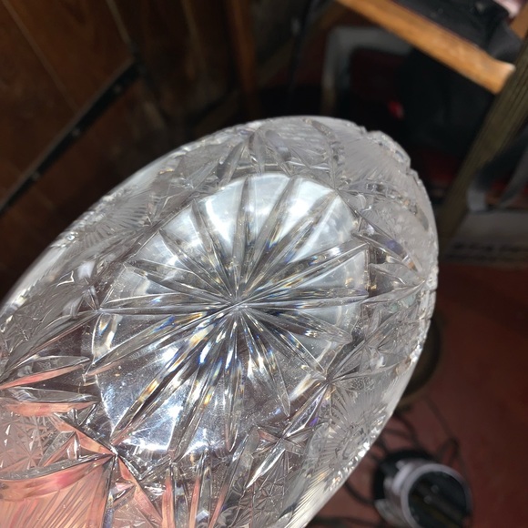 Beautiful Antique Heavy Cut Glass Oval Bowl High End - Picture 8 of 16